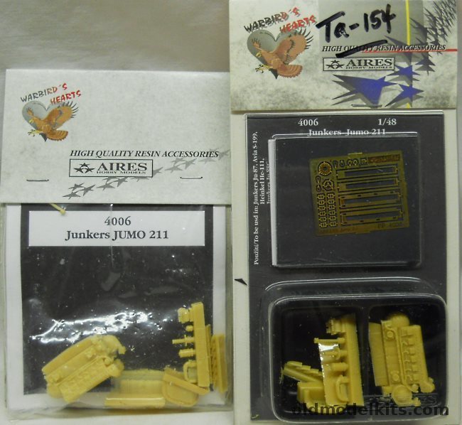 Aires 1/48 TWO Junkers Jumo 211 Engines - For Ju-87 Stuka / Avia S-199 / He-111 / Ju088C / Ta-154, 4006 plastic model kit